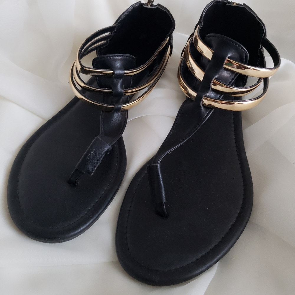 NEW sandals with gold accent